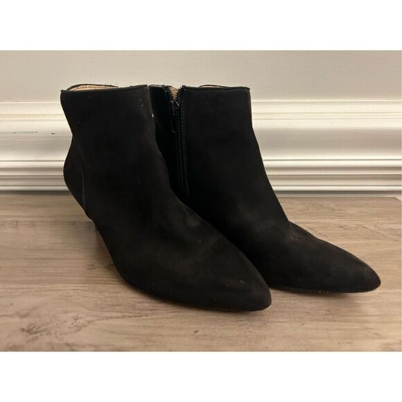 Jessica Simpson Suede pointy toe kitten heel booties 6.5 black - Picture 1 of 9
